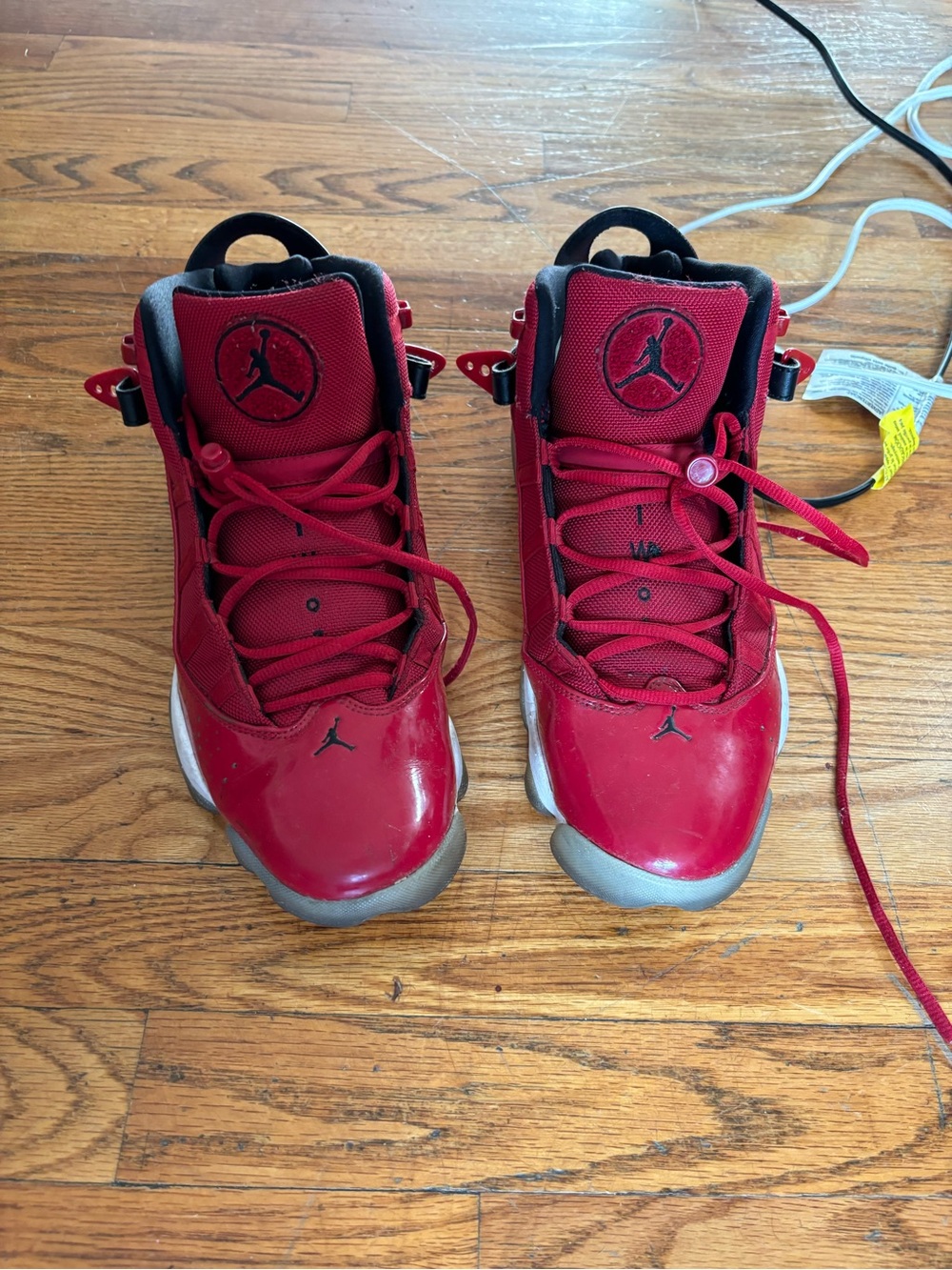 Jordan Air Jordan 6 Rings Men's Mid Top Lace-Up Basketball Sneakers Red size 11